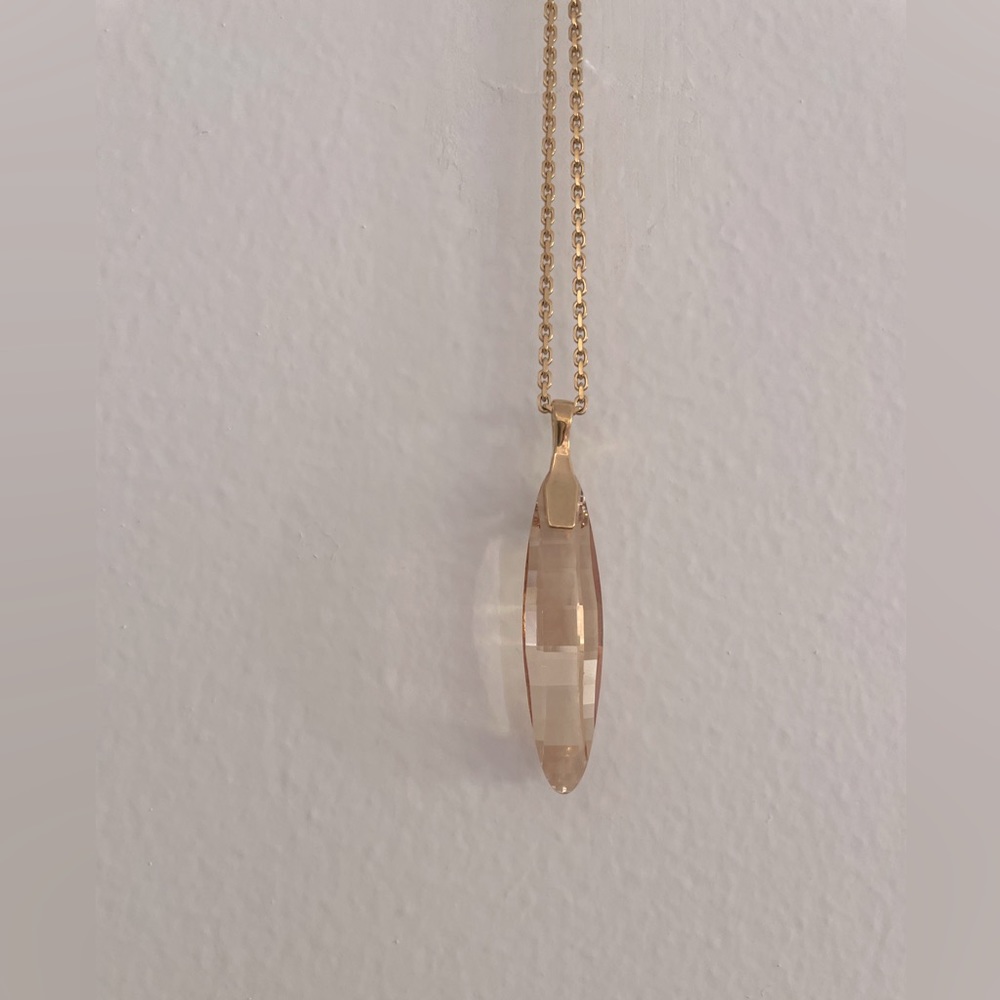 Gold hanging glass pendant, swarovski